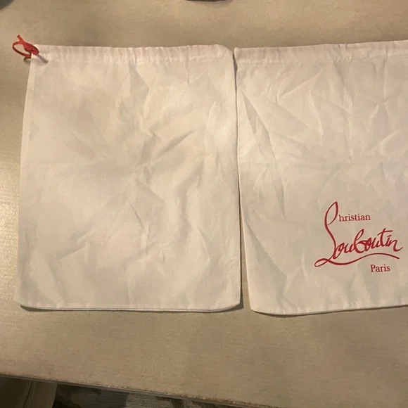 Christian Louboutin White canvas shoe Bags with Red Logo Size 11/15 - Picture 5 of 10
